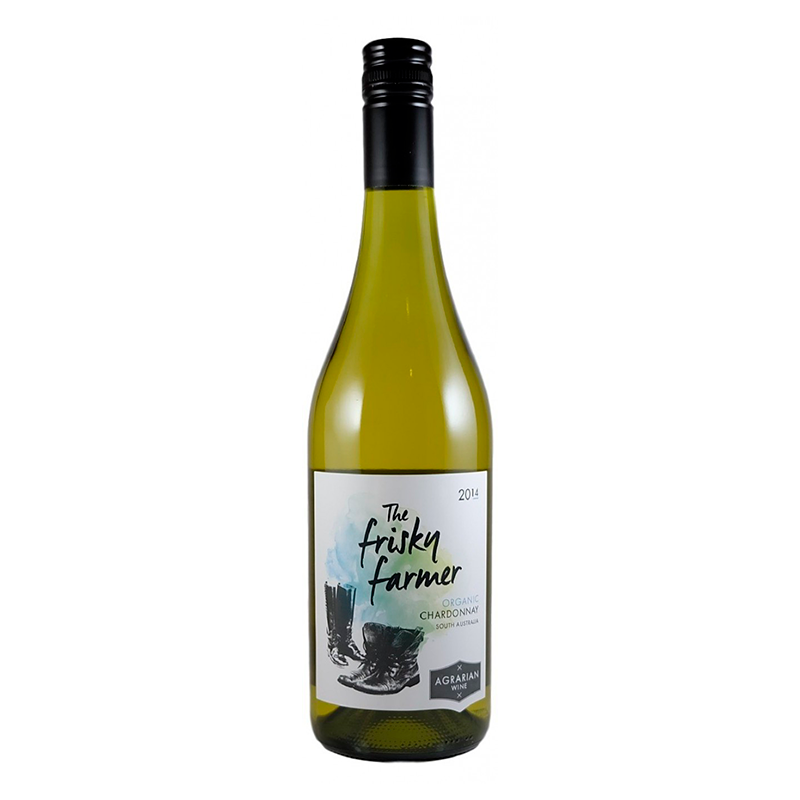 White Organic Wine Agrarian Frisky Farmer Chardonnay Bottle