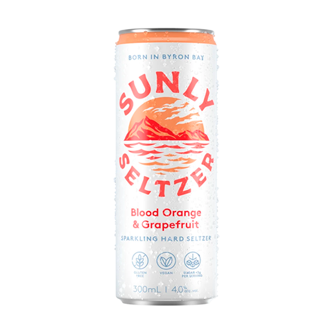 Sunly Seltzer Blood Orange and Grapefruit